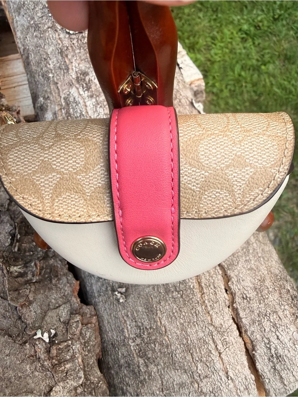 Coach mini saddle bag charm
